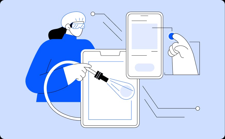 Centralized manufacturing translation workflow illustration