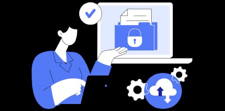 Illustration showing secure and confidential handling of travel documents