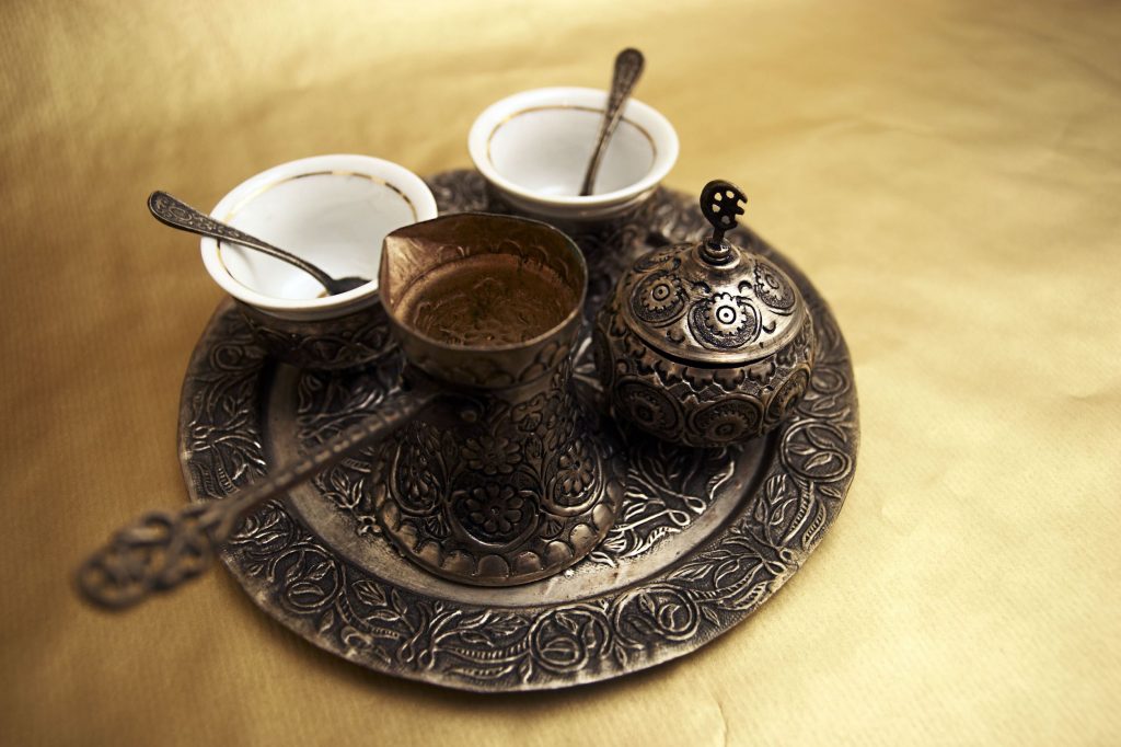Antique set for turkish coffee
